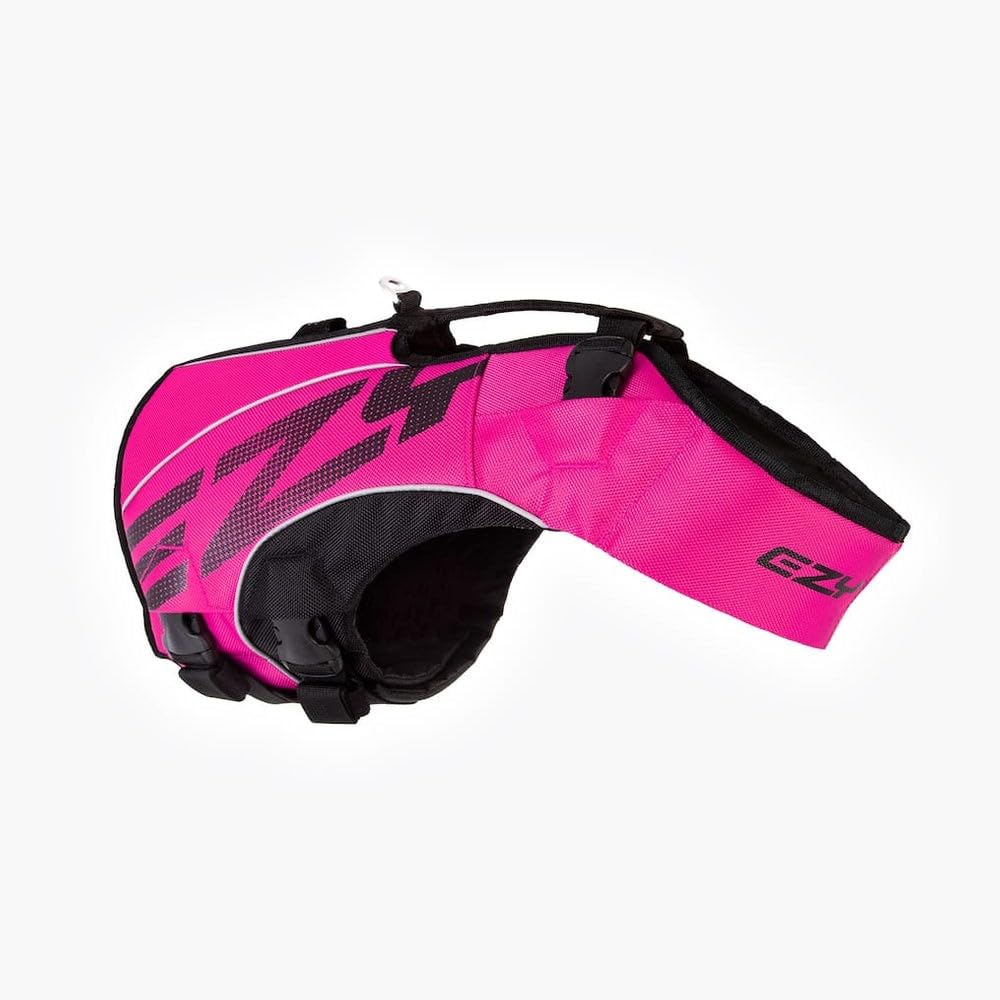 EZYDOG X2 Boost Dog Life Jackets | Dog Lifejacket, Adjustable Life Jacket for Dogs, Boating, Paddle Board, Superior Buoyancy, Rescue Handle, Reflective Stitching (Pink, L)