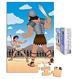 Floor Puzzles for Kids - 48-Piece Giant Floor Puzzle, David and Goliath Jumbo Jigsaw Puzzles for Toddlers Preschool, Toy Puzzles for Kids Ages 3-5, 2 x 3 Feet