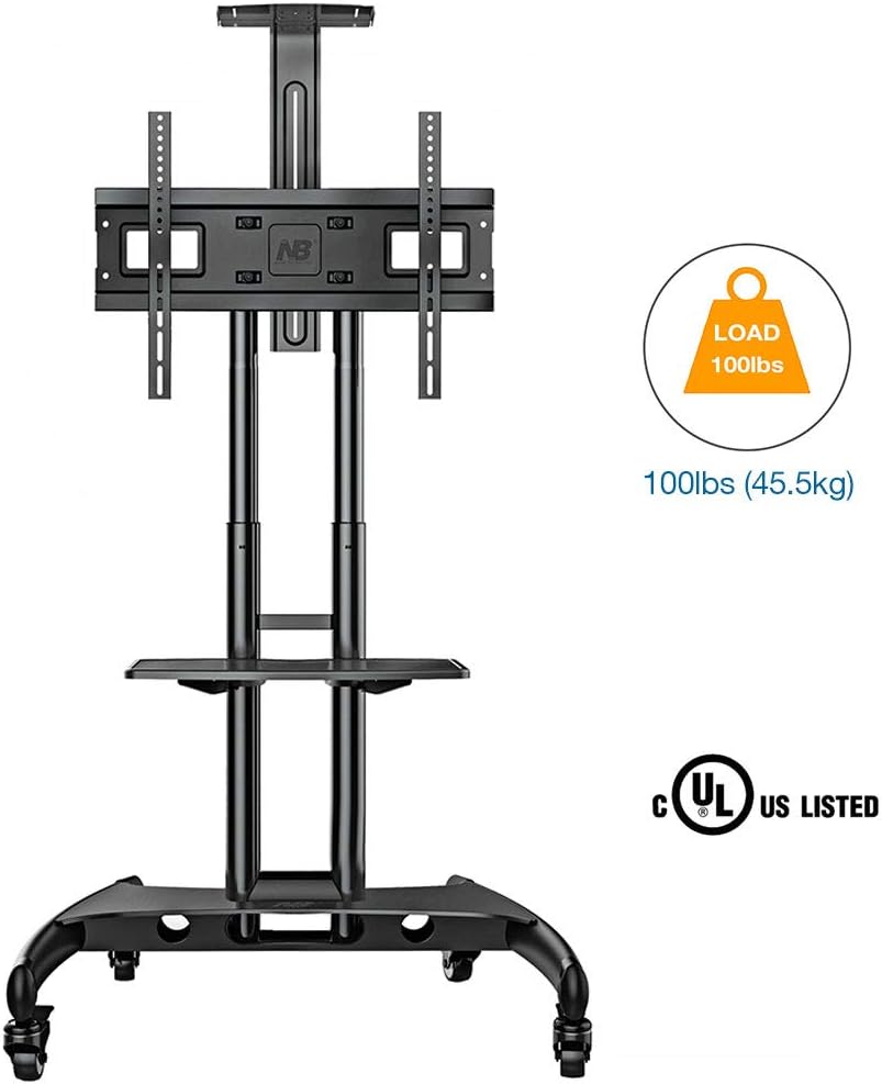 NB North Bayou Mobile TV Cart TV Stand with Wheels for 32 to 65 Inch LCD LED OLED Plasma Flat Panel Screens up to 100lbs AVA1500-60-1P (Black): Electronics