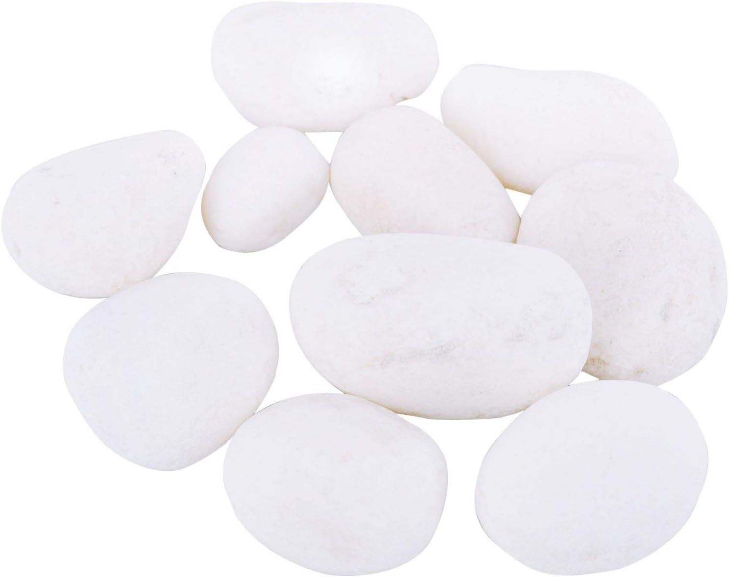 Choostix Aquachoo Aquarium Décor, Substrate, River Pebbles and Gravel, Dumbell, Round, White, Medium, 2 kg
