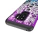 Zase Case Compatible Samsung Galaxy S9+ Plus, Galaxy S9 Plus Case Dual Layer Protection [Jewel Rhinestone] Shockproof Slim Hard Shell Sparkly Crystal [Bling Diamond] (Purple Blue Mandala Flower)
