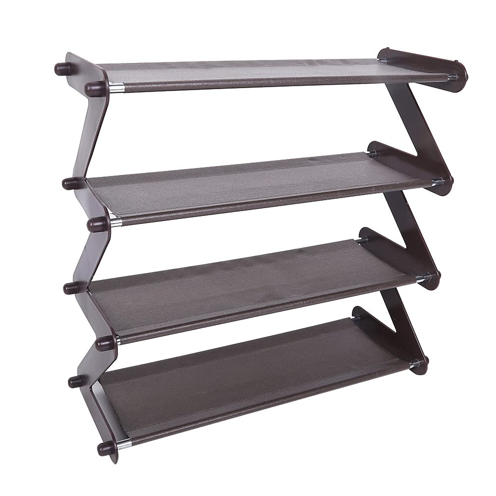 01 Shoes Rack, 4-Shelf Tiered Stainless Steel Shoe Organizer, Minimalist Style, Suitable for Bedroom, Living Room, Closet