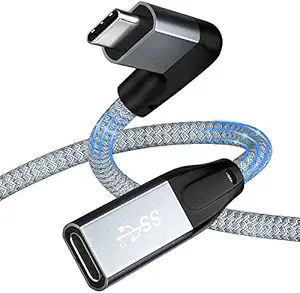 Right Angle USB C Extension Cable 6FT,UseBean USB-C 3.1 Male to Female 4K Video Cord,Gen 2 10Gbps,90 Degree Type C Extender,Compatible with Thunderbolt 3 MacBook Pro/Air,iPad Pro, Nintendo Switch