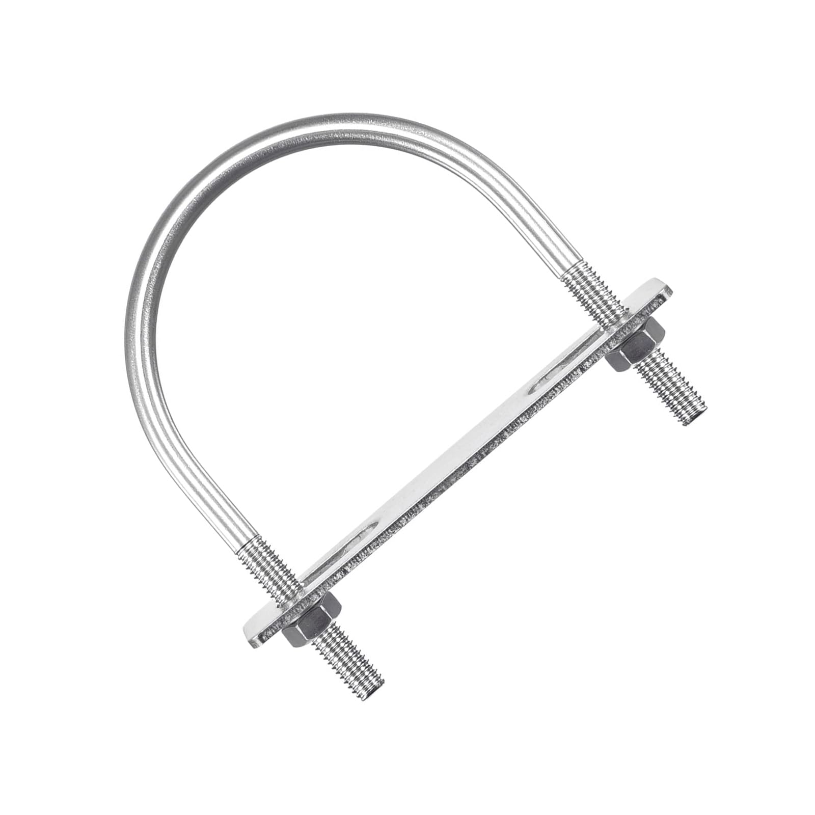 MACHSWON Round U-Bolt,2 Set 304 Stainless Steel M8 U Bolts 89mm(3.5") Inner Width 115mm Length with Nuts and Frame Plate for Automobiles Boat Trailer