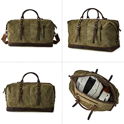 BRASS TACKS Leathercraft Men's Waxed Canvas Vintage Overnight Duffel Weekend Bag 3 BRASS TACKS Leathercraft Men's Waxed Canvas Vintage Overnight Duffel Weekend Bag
