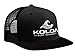 Joe's USA Koloa Surf Mesh Back Wave Logo Trucker Mens Hat | Black/Black with White Embroidered Logo