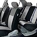 FH Group Universal Car Seat Covers Full Set for SUV Truck Sedan Vans | 3D Textured Breathable Fabric Seat Cover Set with Airbag Compatible Split Bench Protector Interior Upgrade - Gray