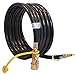 KIBOW 12Ft Low Pressure Propane Quick-Connect Hose- 1/4” Safety Shutoff Valve & Male Full Flow Plug for RVs
