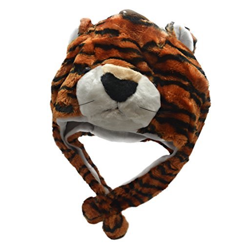 AnimalHatsPlushforKidsAssortedHatimalscrittercapcoldWeatherWinterHat(RedTiger)