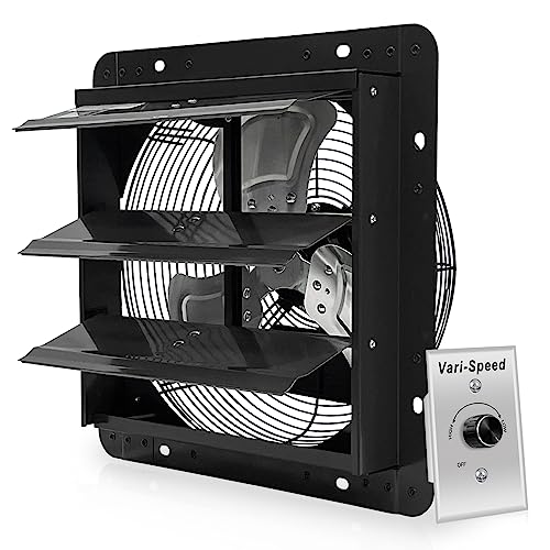 VENTISOL 12 Inch Shutter Exhaust Fan With Variable Speed Controller