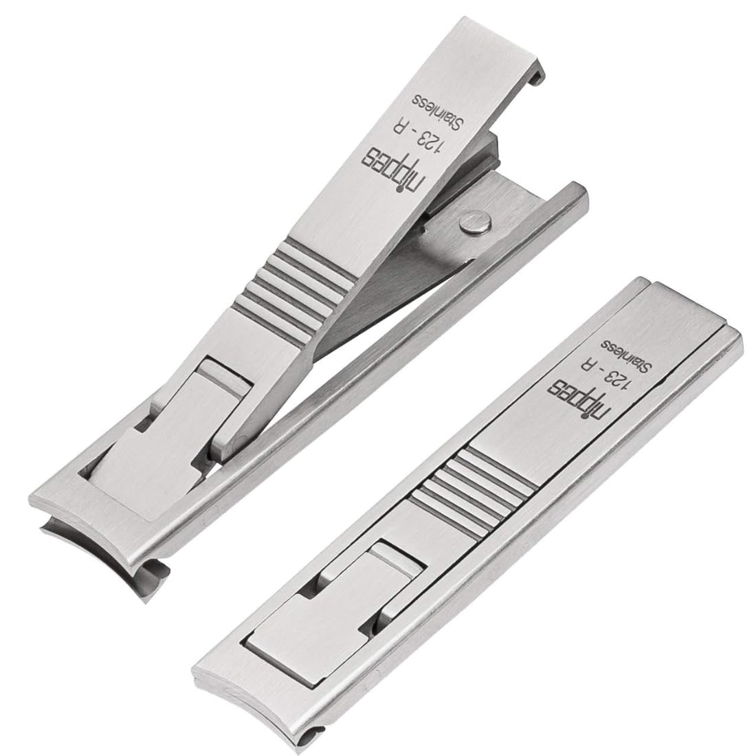 Nippes Travel Nail Clippers | 1 Piece | Length 8 cm | Stainless Steel | With Leather Case | Nail Care Clippers | Toenail Clippers Silver