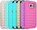 S6 Case, Galaxy S6 Case, Style4U Galaxy S6 Studded Rhinestone Crystal Bling Hybrid Armor Case Cover for Samsung Galaxy S6 with 1 Style4U Stylus [Hot Pink/Hot Pink]