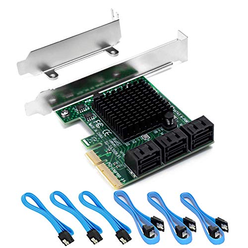 SATA 3.0 Card,6 Port with 6 SATA Cables,6 Gbps SATA Controller PCIe Expression Card with Low Profile Bracket,Boot as System Disk,Support 6 SATA 3.0 Devices,Built-in Adapter Converter for Desktop PC - Thumbnail 7