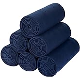 CAI TENG Fleece Throw Blankets Lightweight Warm Soft Kids Blanket Cozy Pet-Friendly Bulk Fleece Blanket Solid for Home, Bed, Sofa, Dorm, Office, Gifts, Outdoor (Navy, Pack of 6-50 x 60 inch)