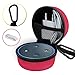 Echo Dot Case, Portable Carrying Travel Bag Protective Hard Case Cover for use with Amazon Echo Dot (2nd Generation) with Carabiner (Fits USB Cable and Wall Charger) Red