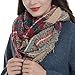 Women Tartan Plaid Infinity Wrap Scarf Winter Chunky Crochet Knit Loop Scarf (khaki)