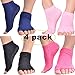 Beurlike Womens Toeless Yoga Socks Grips No Slip Skid Barre Pilates Socks Unisex (Black+Darkblue+Pink+Rose, 4PCS)