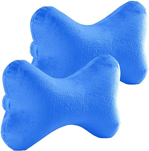 2 Packs Dog Bone Shaped Travel Neck Pillows Memory Foam Car Bus Truck Driving Comfort Head Rest Support (Royal Blue)