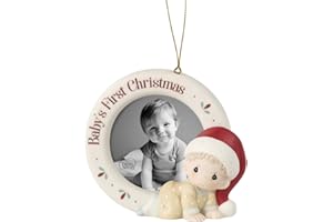 Precious Moments 201010 Baby’s 1st Christmas Photo Frame Bisque Porcelain Ornament