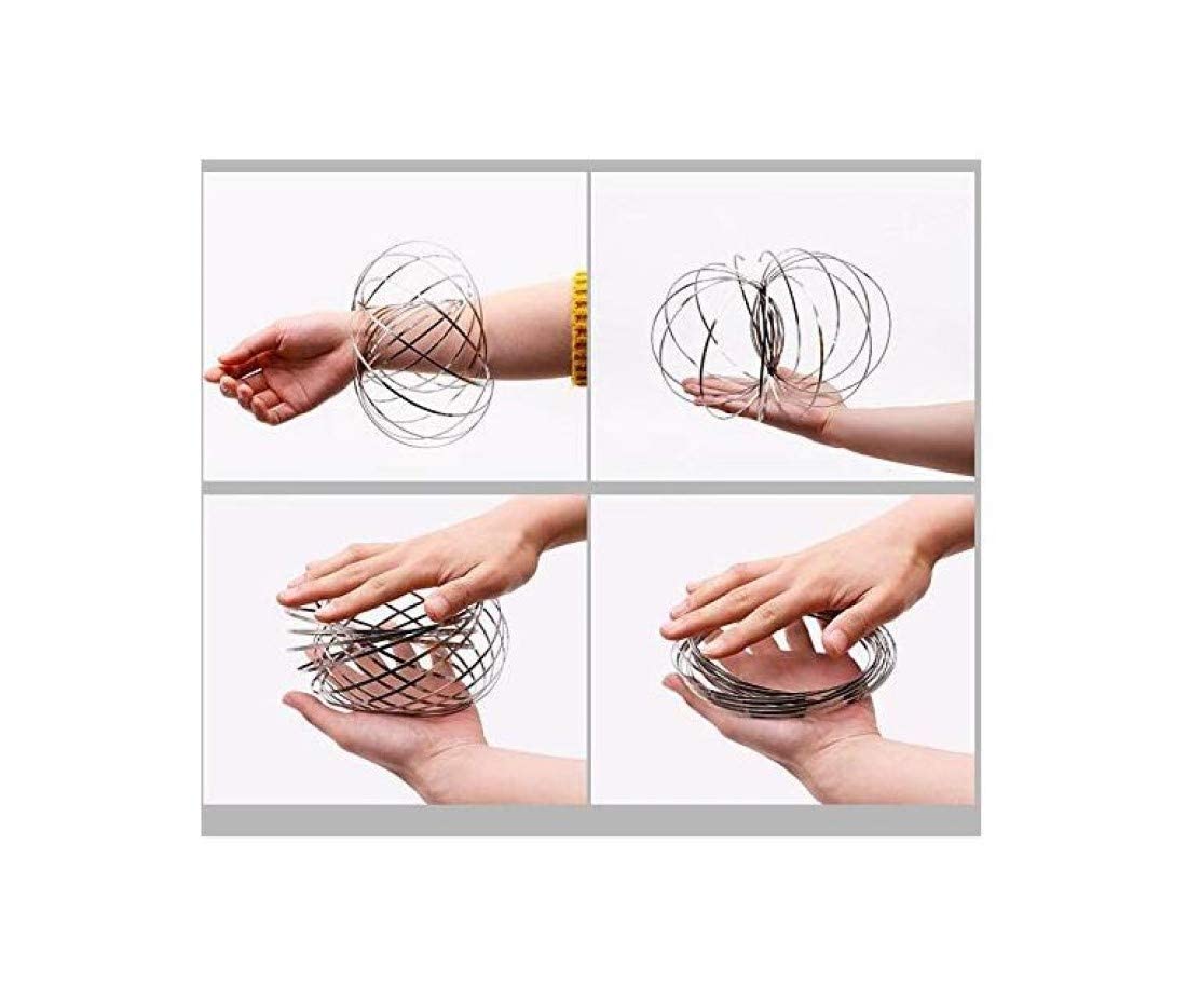 YOFOBU 6 Pack Flow Ring Arm Magic Spring Arm Flow Rings Sculpture Ring Game Toy Colored Magic Kinetic Spring Interactive Stress Relief Toy Festival Accessories…