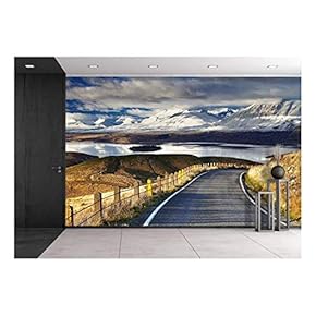 Southern Alps and Lake Tekapo, View from Mount John, Mackenzie Country, New Zealand - Removable Wall Mural | Self-Adhesive Large Wallpaper - 66x96 inches