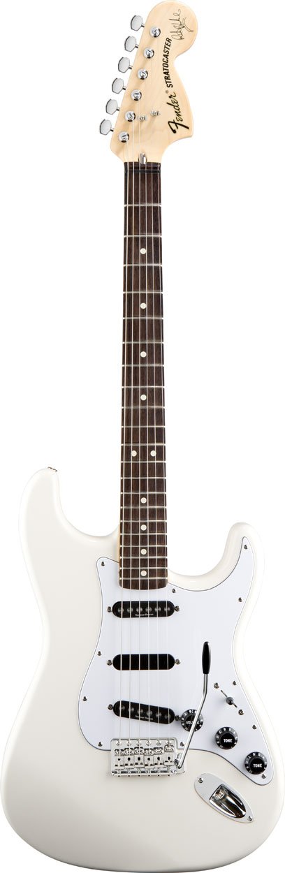 Fender Ritchie Blackmore Stratocaster, diapasón de palisandro festoneado, blanco olímpico