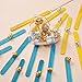 Mudder Dreadlocks Beads Aluminum Dread Locks Metal Cuffs Hair Decoration Braiding Hair Jewelry, 50 Pieces