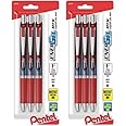Pentel® EnerGel® RTX Retractable Liquid Gel Pens, Fine Point, 0.5mm, 54% Recycled, Assorted Barrel Colors, Red Ink, Pack Of 6 Pans