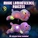 WEWILL Creative Night Light LED Stuffed Animals Lovely Dog Glow Plush Toys Gifts for Kids 18-Inch (Pink)