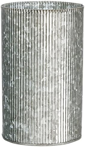 Ribbed Metal Garden Pot Small
