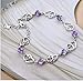 Dxhycc 925 Sterling Silver Bracelet Double Purple Heart Crystal Bangle Bracelet