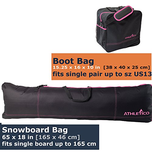 image for Athletico Two-Piece Snowboard and Boot Bag Combo | Store & Transport S