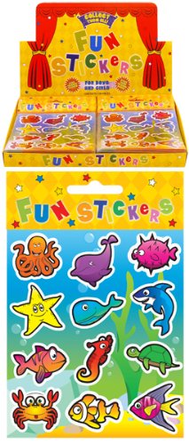 6 Sheets of Sealife/Fish Stickers Ideal for Party Bag Fillers - Party Gifts