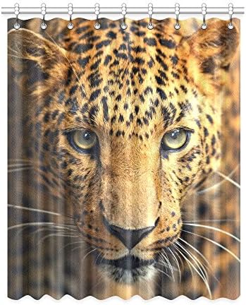 Leopard Pattern Print Window Curtain Panels, Door Window Curtains for Living Room Bedroom Kid Office 52x63 inches