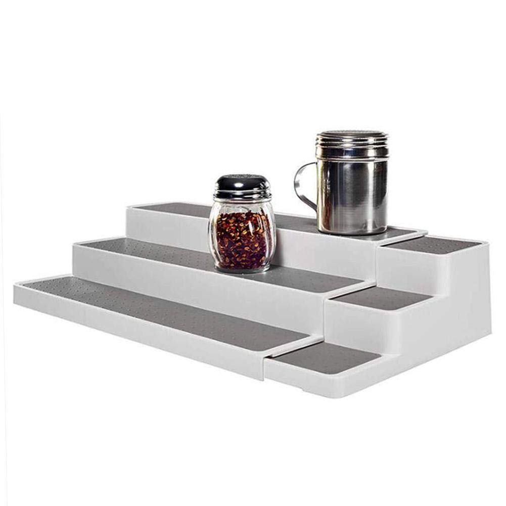 Spice Racks | Great Houseware 3-Tier Non-Slip Expandable Spice Racks,Waterproof and Non Skid Storage Step Shelf Kitchen Organizer | Spice Rack Organiser
