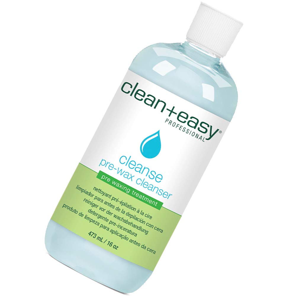 Clean + Easy Pre Wax Cleanser – Removes Oil, Dirt & Makeup for Smoother Waxing, Pre Treatment Wax Remover for Effective Hair Removal, Pre Wax Care, 16 oz