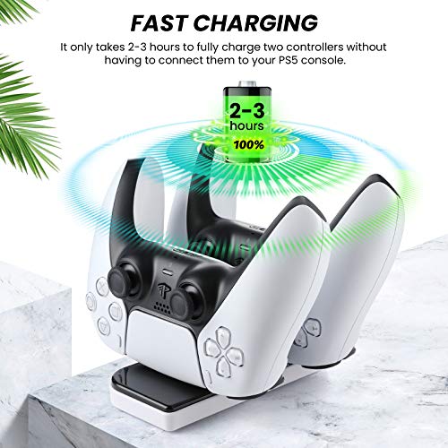 Medvoe Charger for PS5 Wireless Controller with Dual USB C Charging Station