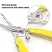 Freehawk Multi Function Stainless Steel Fishing Pliers Curved Nose Scissors Braid Cutters Hook Removers Fishing Line Cutters with 2 Small Blades in Yellow with Nylon Sheath