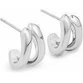 Luv Aj Women's Layla Split Hoops, Silver, One Size