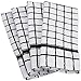 DII Basic Terry Collection Windowpane Dishtowel Set, 16x26, Black, 4 Piece