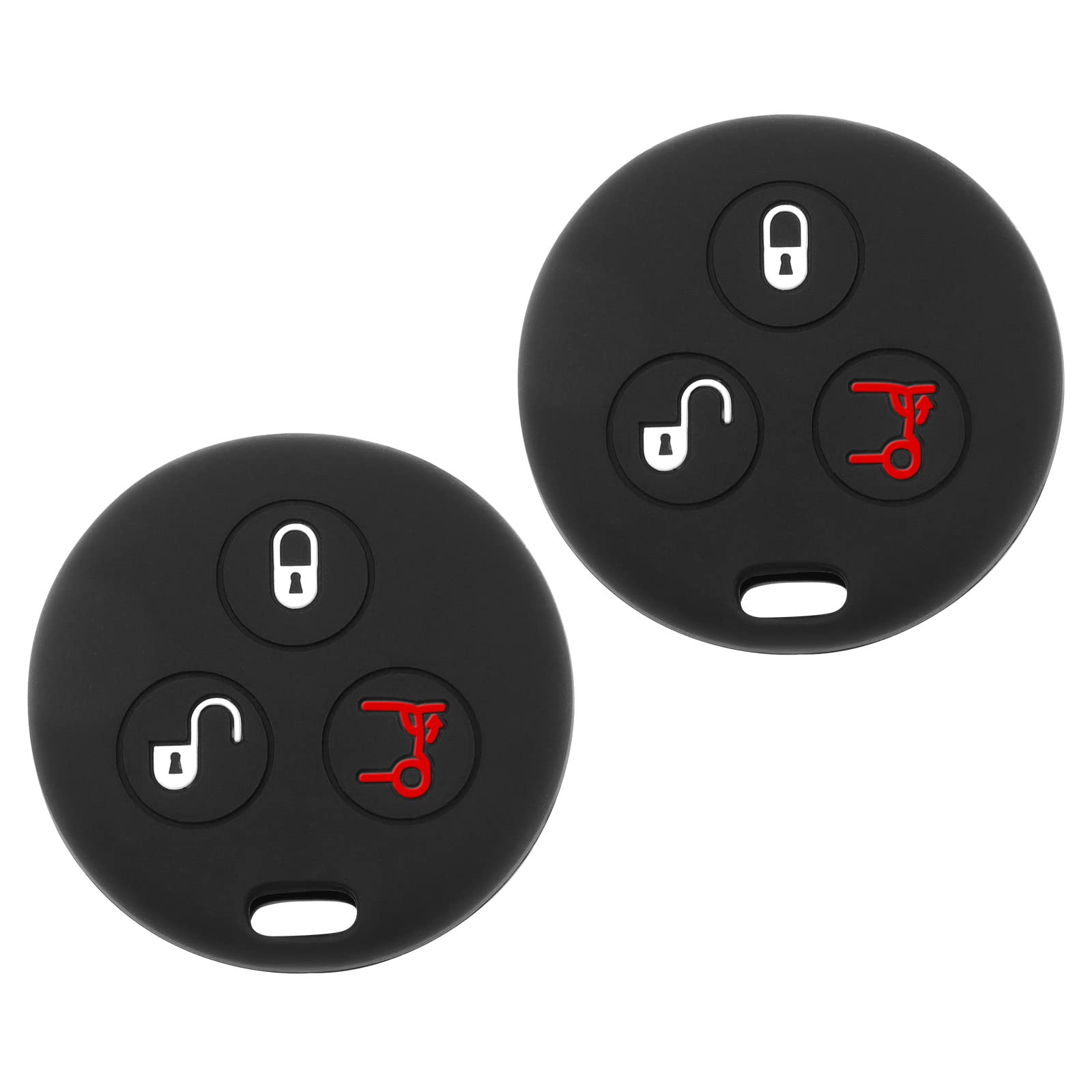 OTOTEC 2Pcs Car Key Covers Replacement Compatible with Smart Cabrio City-Coupe Fortwo Roadster etc Silicone Car Key Protection Case
