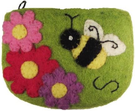 Dzi Felted Coin Purse - Bumble Bee Coin Purse Credit Card Holder