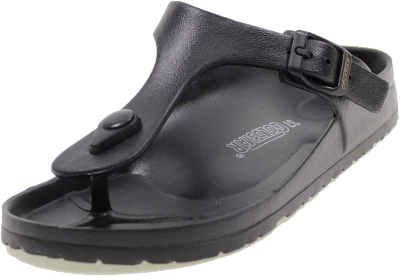 Goldstar Rubber Slippers with Buckle Unisex E30GN Black Size 38EU 4