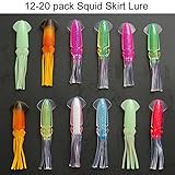 Shaddock Fishing 7.5CM-18CM Glow Soft Fishing Octopus Squid Skirts Lures Tackle Fishing Lure Fish Fluke Lures Luminous Baits( Pack of 8-20PCS)