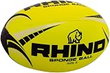 Rhino Rugby Ball 3 Yellow Black Ideal for Little Ones Indoor Play view 2