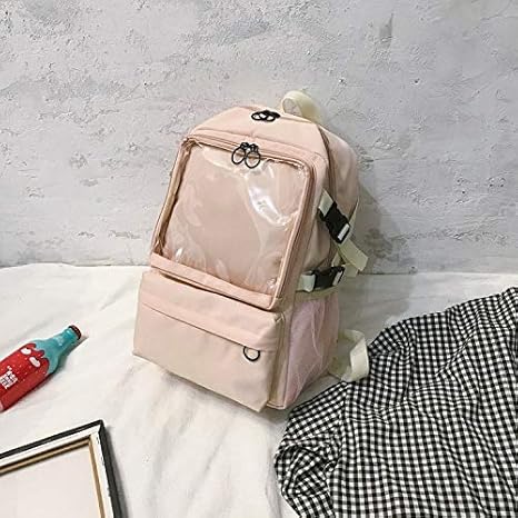Amazon 韓国ロリータ少女透明バックパック Itabag Diy バッジ センチメートル人形通学日本原宿学生ショルダーバッグハンドバッグ Only Bag コスプレ 仮装 通販