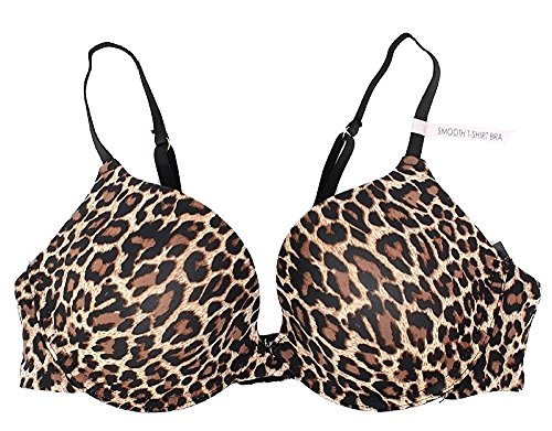 Daisy Fuentes Intimate Solid Colors T-shirt Plunge Bras,36B,Leopard With Black Band