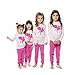Girls Pajamas Unicorn Pegasus Lips 2 Piece 100% Super Soft Cotton,Pink,4 Years