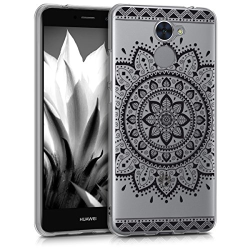 kwmobile TPU Silicone Case for Huawei Y7 / Y7 Prime (2017) - Crystal Clear Smartphone Back Case Protective Cover - Black/Transparent