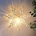 Paper Snowflake Lantern Decoration (Winter White 7-Point Snowflake Luminary) - Perfect for Winter Weddings, Christmas Holiday, Frozen Birthday Party & Home Decor